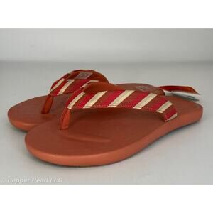 Flip Flop Thong Sandal Coral Womens Size 6.5 to 7 Soft Science Waterfall Palm